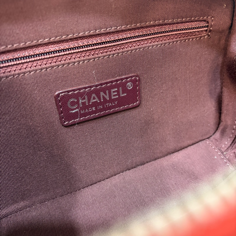 CHANEL BOY CAMERA COCO 19 紅色 暗紅 牛皮 復古銀鍊 相機包肩背包手機包斜背包拉鍊包-50