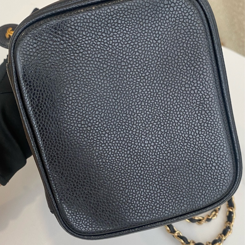 Chanel vintage黑金化妝包-5