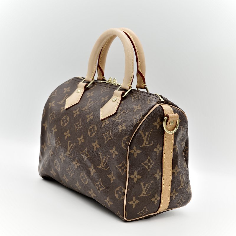 Louis Vuitton 路易威登 Speedy 25 肩帶款 經典花紋 手提包 斜挎包-3