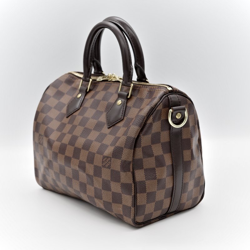 Louis Vuitton 路易威登 Speedy 25 肩帶款 棋盤格 手提包 斜挎包-3