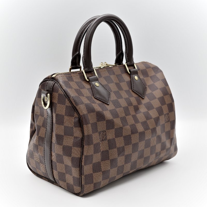Louis Vuitton 路易威登 Speedy 25 肩帶款 棋盤格 手提包 斜挎包-4