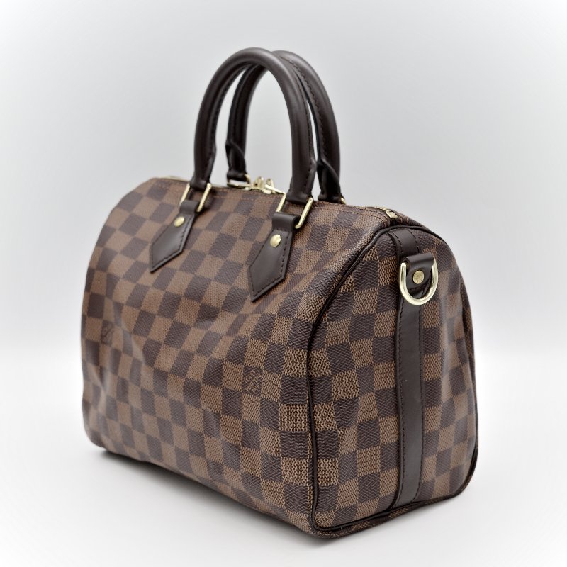Louis Vuitton 路易威登 Speedy 25 肩帶款 棋盤格 手提包 斜挎包-5