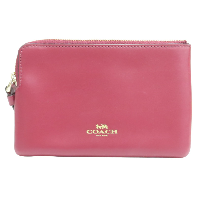 紅色 牛皮 C logo 手拿包 【COACH 寇馳】-1