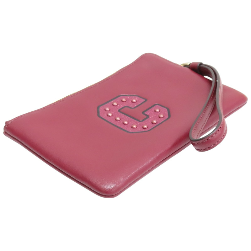 紅色 牛皮 C logo 手拿包 【COACH 寇馳】-2