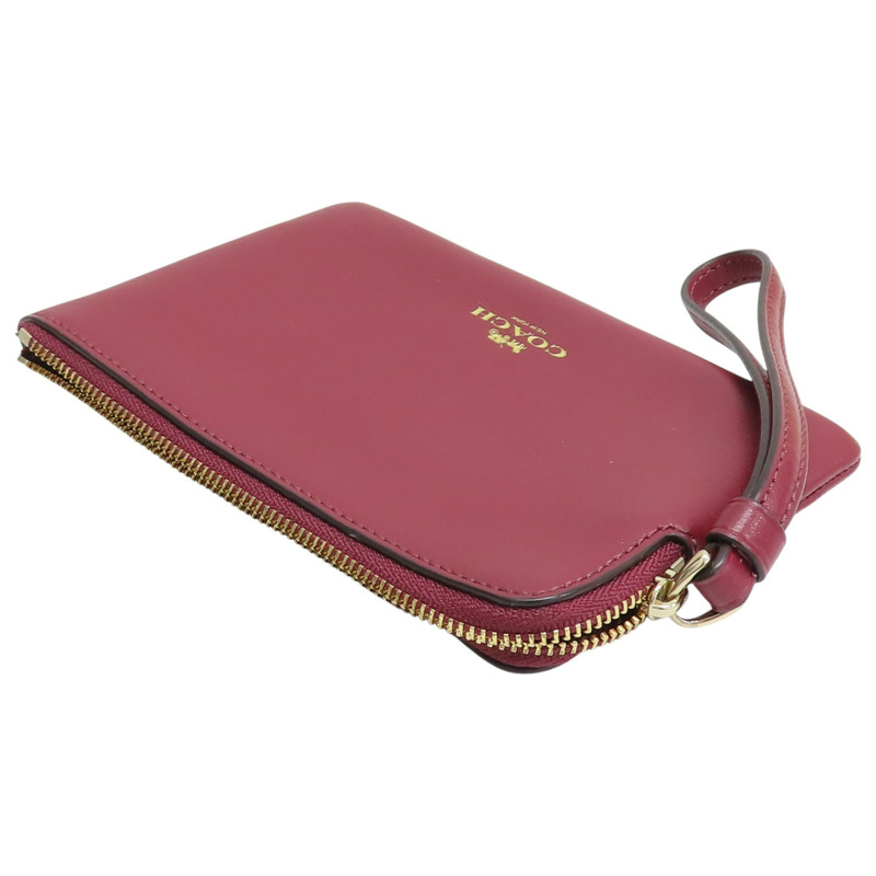 紅色 牛皮 C logo 手拿包 【COACH 寇馳】-3