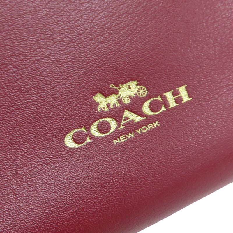 紅色 牛皮 C logo 手拿包 【COACH 寇馳】-6