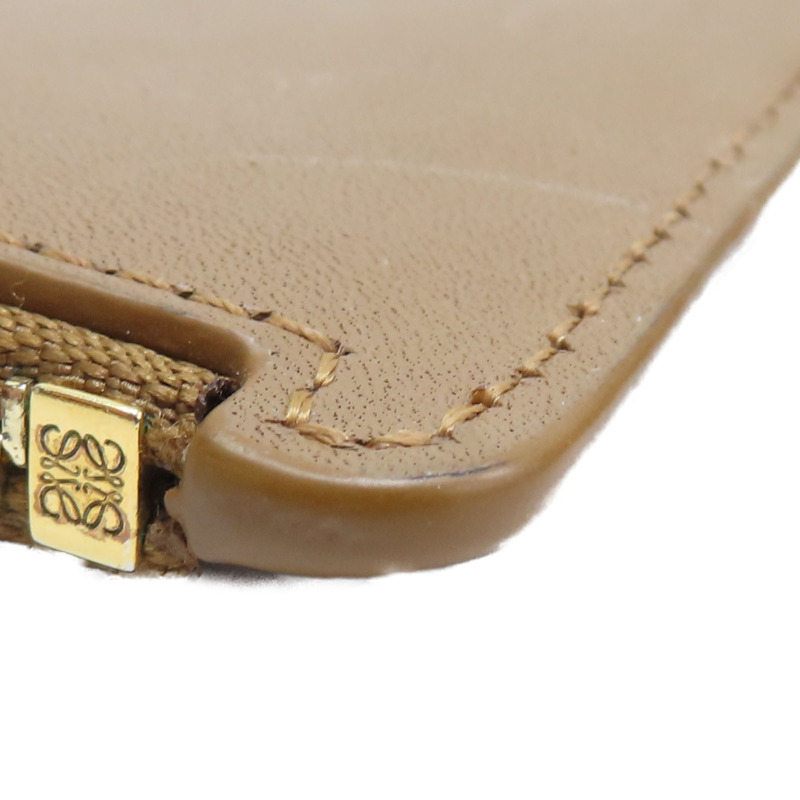 Suna Fujita Lemurs 棕色 小狐猴 牛皮 拉鍊 卡夾零錢包【LOEWE 羅威】-7