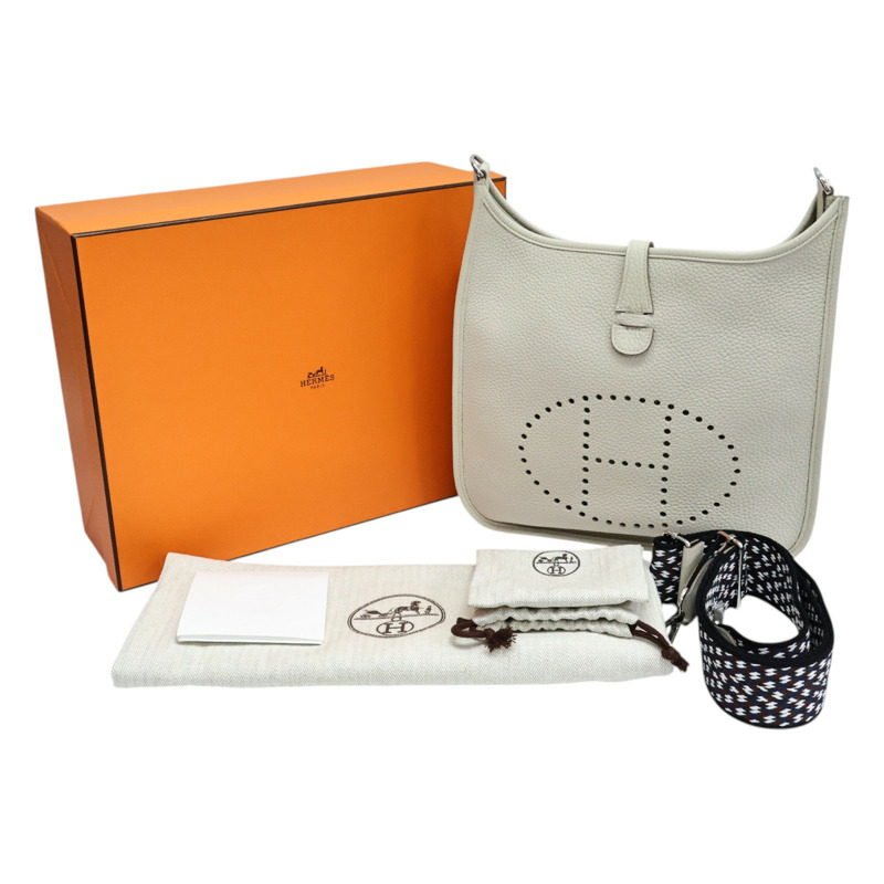 冰川白 TC牛皮 Evelyne Poche 29 肩背包 B刻【HERMES 愛馬仕】 H056277CK-9