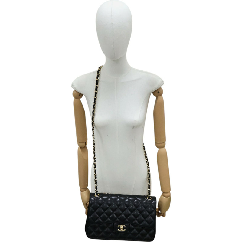 黑色 羊皮 COCO Jumbo 30 肩背包 金釦【CHANEL 香奈兒】 A58600-9