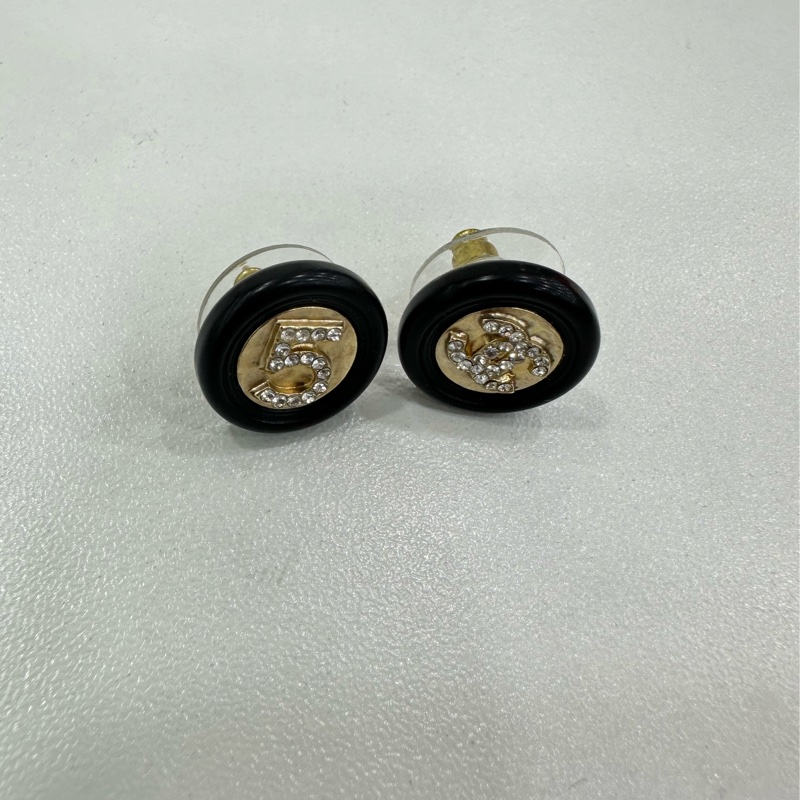 Chanel香奈兒 圓形琺瑯雙C耳環-4