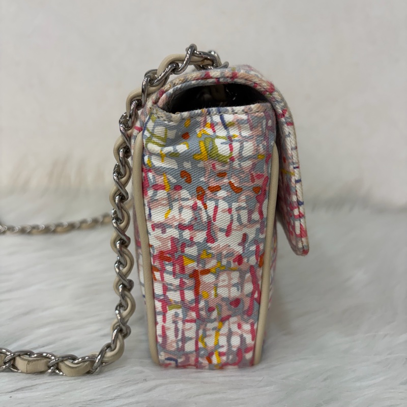 CHANEL 帆布 水彩 多彩 三葉草 Canvas Lucky Clover 銀釦 肩背包 斜背包-2