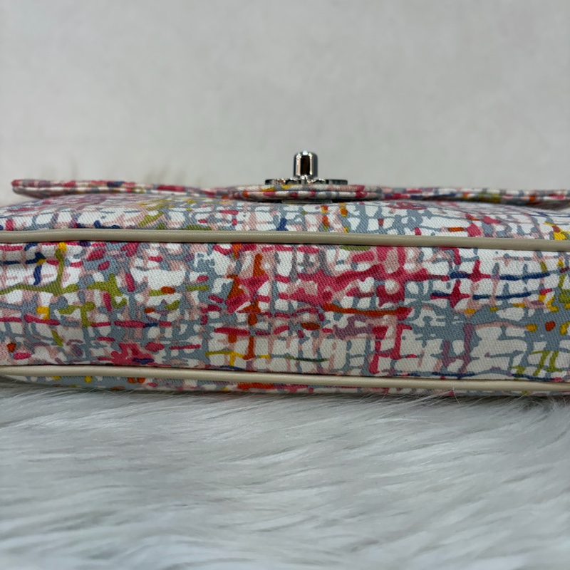 CHANEL 帆布 水彩 多彩 三葉草 Canvas Lucky Clover 銀釦 肩背包 斜背包-5