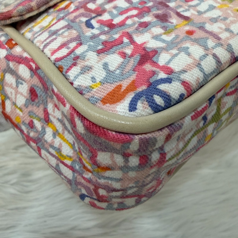 CHANEL 帆布 水彩 多彩 三葉草 Canvas Lucky Clover 銀釦 肩背包 斜背包-6