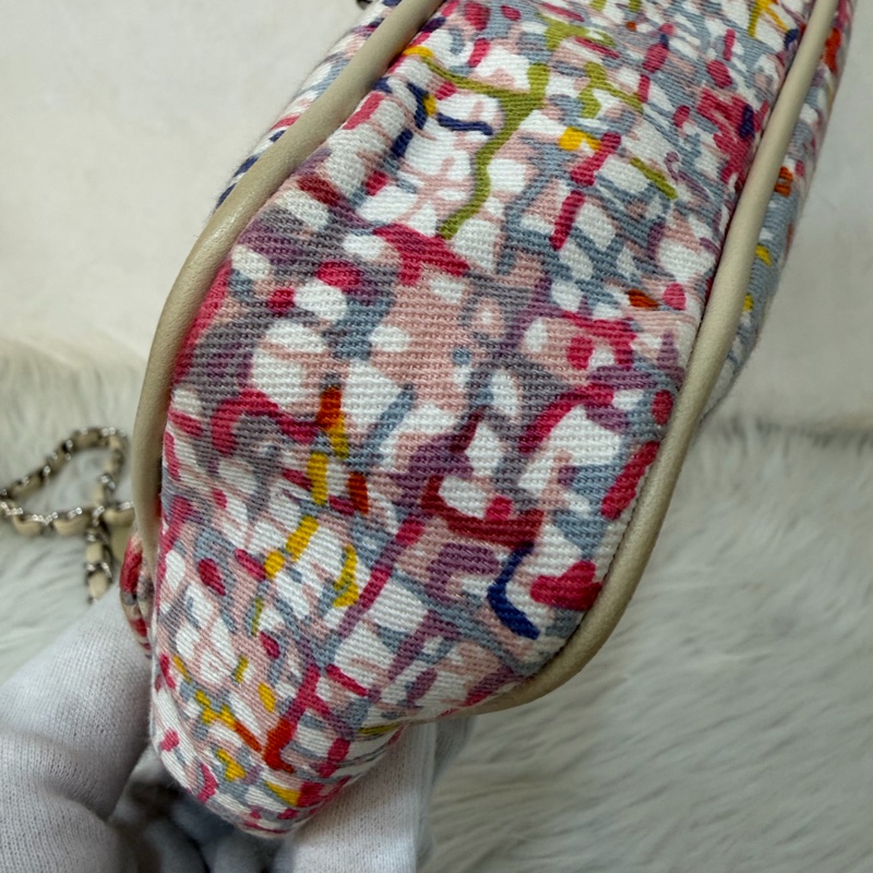 CHANEL 帆布 水彩 多彩 三葉草 Canvas Lucky Clover 銀釦 肩背包 斜背包-7