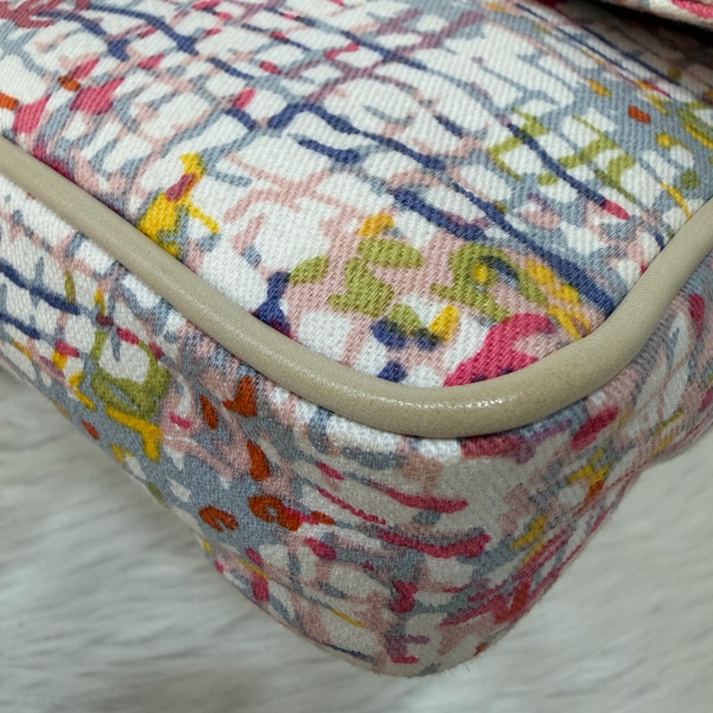 CHANEL 帆布 水彩 多彩 三葉草 Canvas Lucky Clover 銀釦 肩背包 斜背包-9