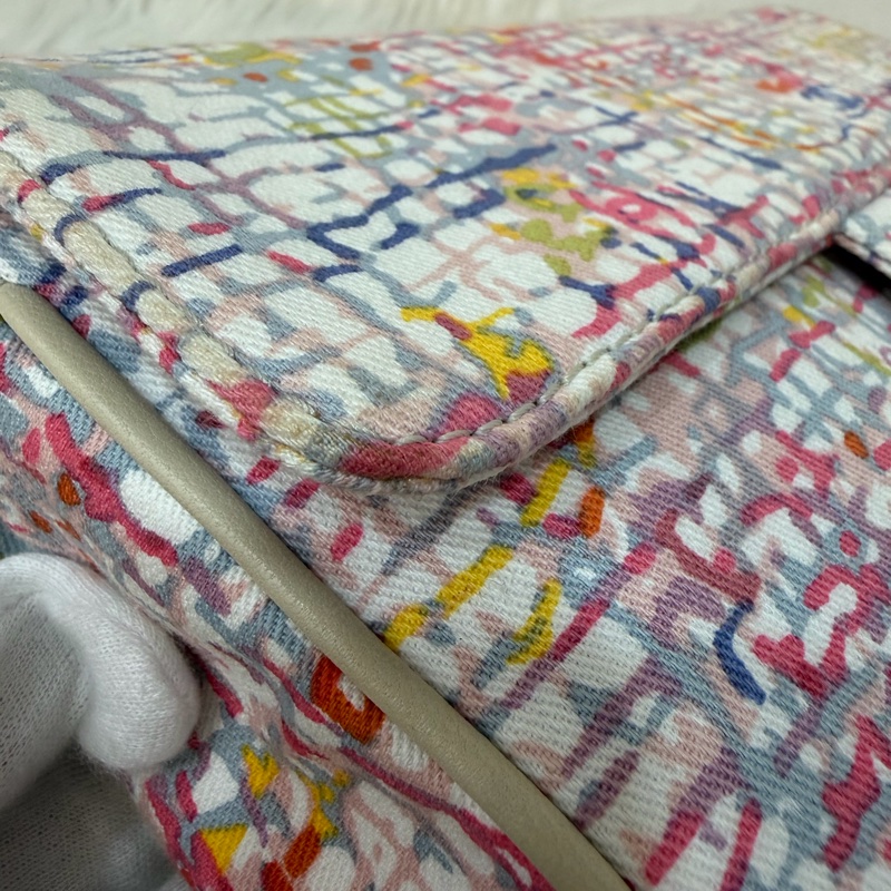 CHANEL 帆布 水彩 多彩 三葉草 Canvas Lucky Clover 銀釦 肩背包 斜背包-12