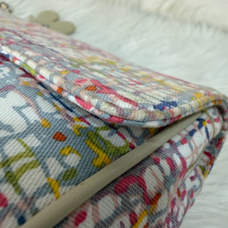 CHANEL 帆布 水彩 多彩 三葉草 Canvas Lucky Clover 銀釦 肩背包 斜背包-13