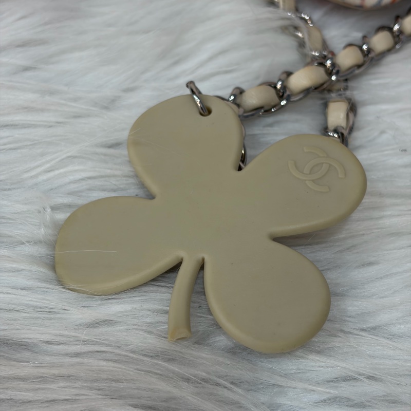 CHANEL 帆布 水彩 多彩 三葉草 Canvas Lucky Clover 銀釦 肩背包 斜背包-20