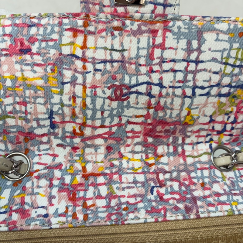 CHANEL 帆布 水彩 多彩 三葉草 Canvas Lucky Clover 銀釦 肩背包 斜背包-33