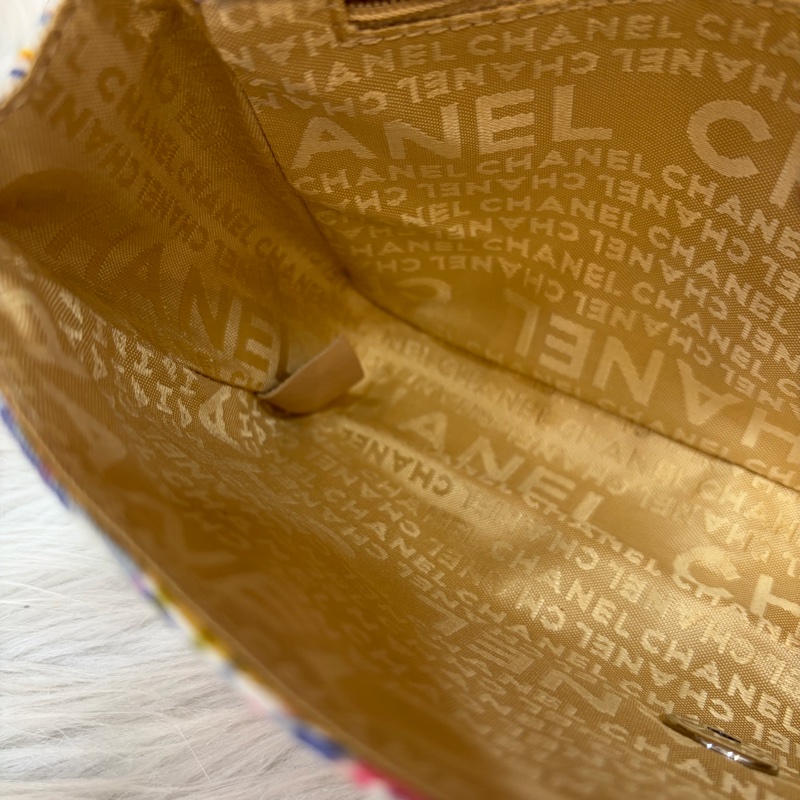 CHANEL 帆布 水彩 多彩 三葉草 Canvas Lucky Clover 銀釦 肩背包 斜背包-37