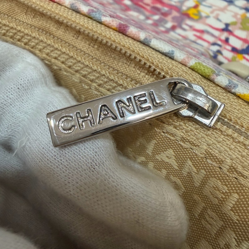 CHANEL 帆布 水彩 多彩 三葉草 Canvas Lucky Clover 銀釦 肩背包 斜背包-41
