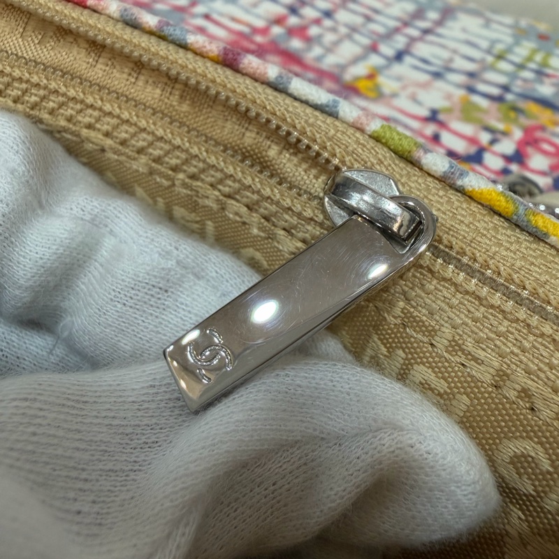 CHANEL 帆布 水彩 多彩 三葉草 Canvas Lucky Clover 銀釦 肩背包 斜背包-42