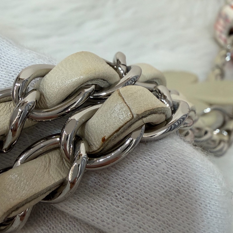 CHANEL 帆布 水彩 多彩 三葉草 Canvas Lucky Clover 銀釦 肩背包 斜背包-50