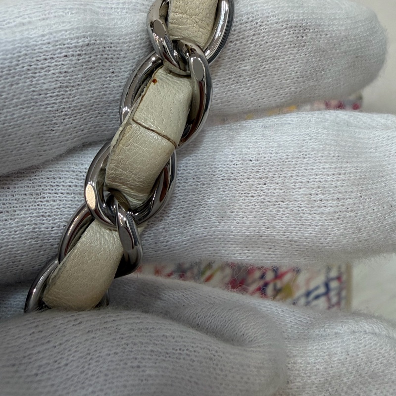 CHANEL 帆布 水彩 多彩 三葉草 Canvas Lucky Clover 銀釦 肩背包 斜背包-57