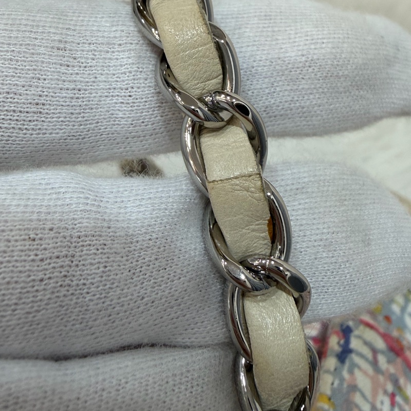 CHANEL 帆布 水彩 多彩 三葉草 Canvas Lucky Clover 銀釦 肩背包 斜背包-58