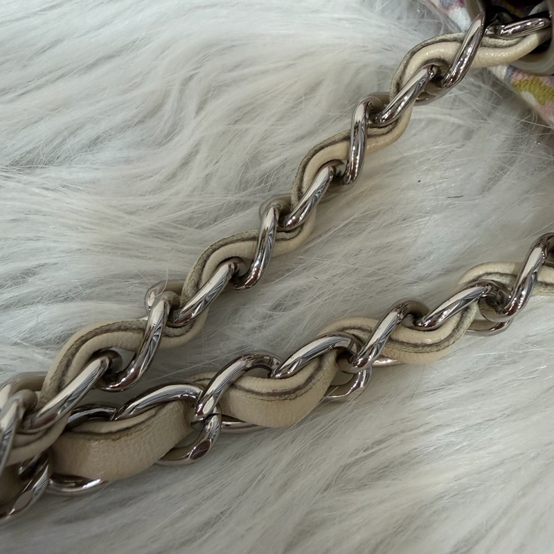 CHANEL 帆布 水彩 多彩 三葉草 Canvas Lucky Clover 銀釦 肩背包 斜背包-62