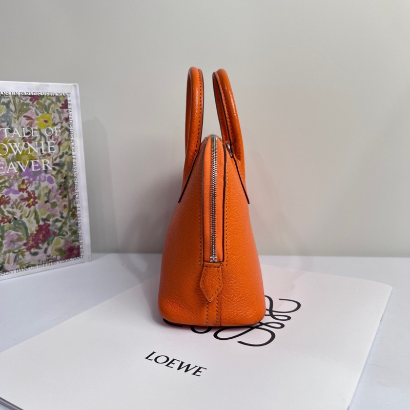 【夏日多巴胺橘子🍊接近全新✨全網最低價】HERMES愛馬仕 Mini Bolide 迷你保齡球 罌粟橘 銀扣 B刻 山羊皮-6