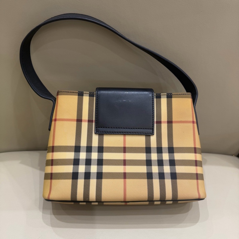 Burberry巴寶莉格紋小號托特腋下包-1