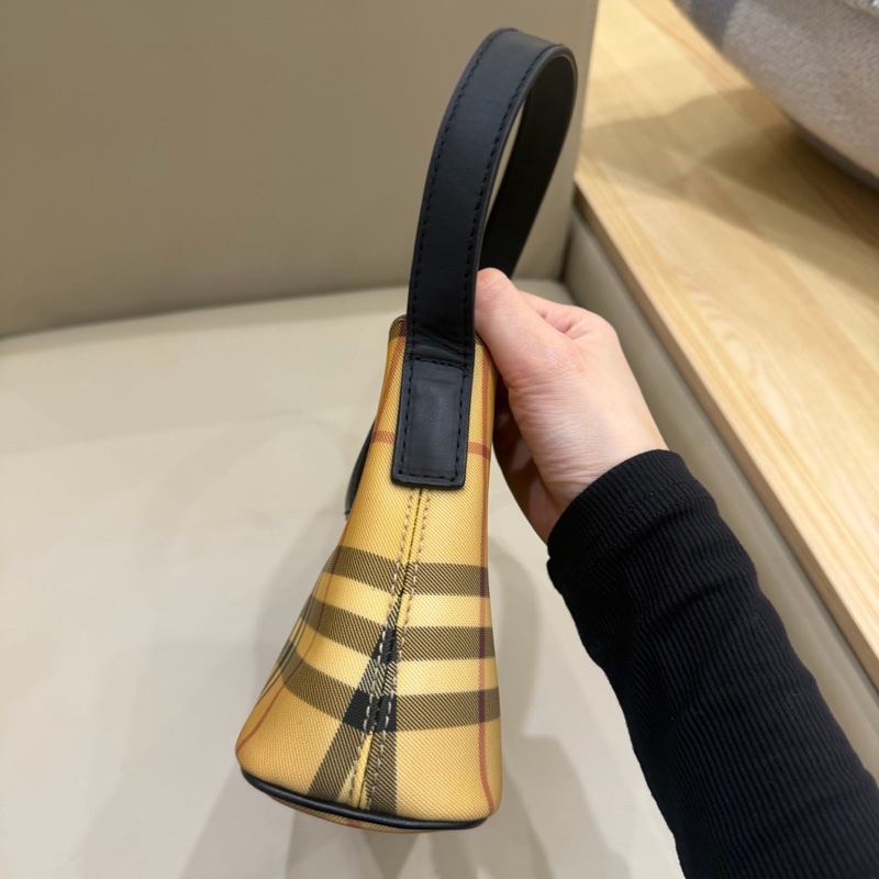 Burberry巴寶莉格紋小號托特腋下包-2