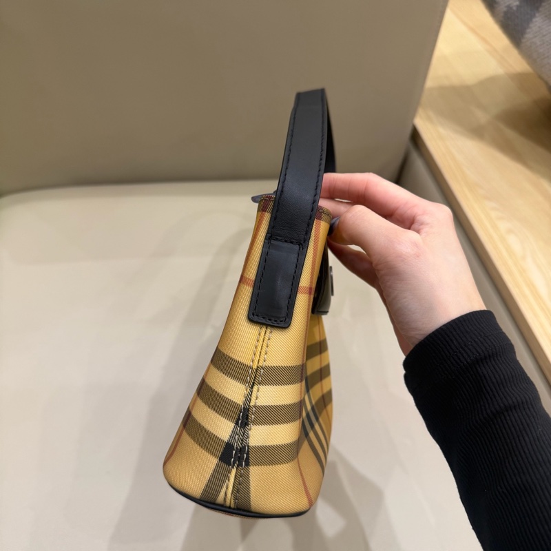 Burberry巴寶莉格紋小號托特腋下包-3