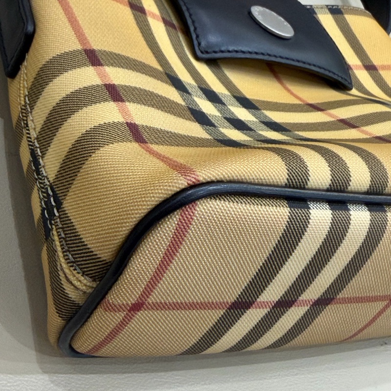 Burberry巴寶莉格紋小號托特腋下包-5
