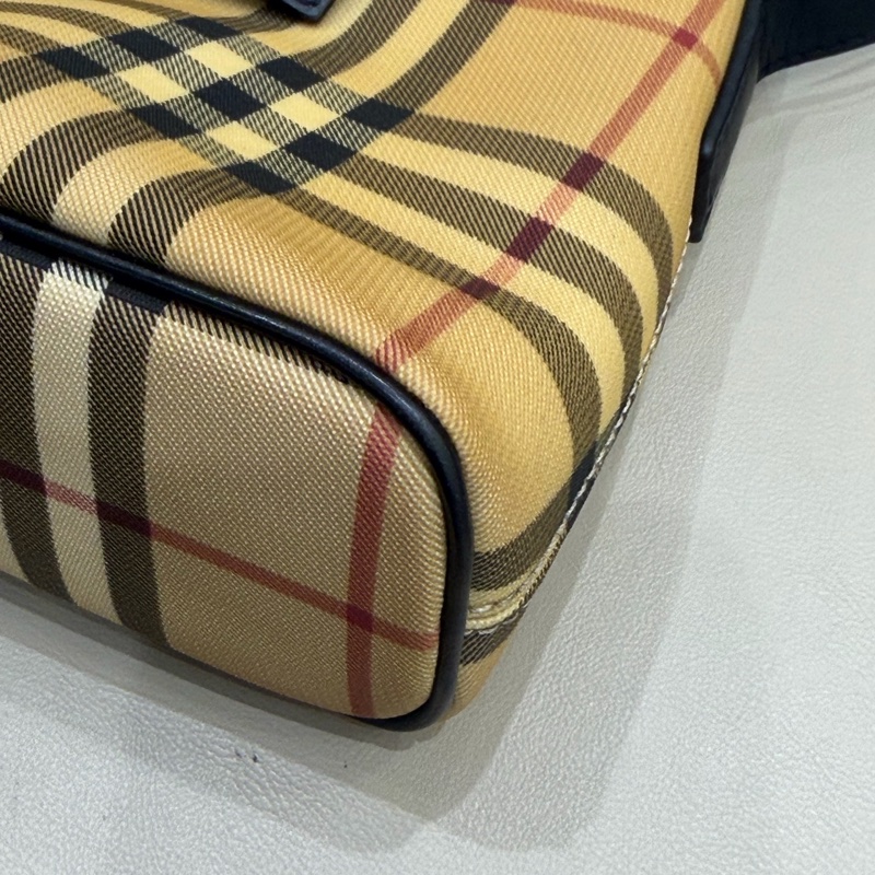 Burberry巴寶莉格紋小號托特腋下包-6