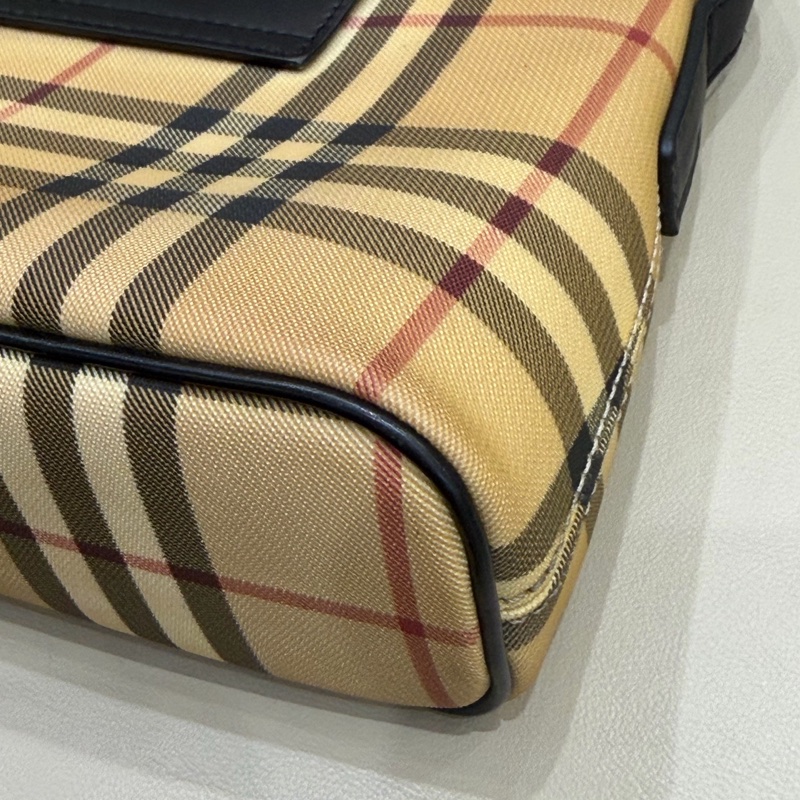Burberry巴寶莉格紋小號托特腋下包-8