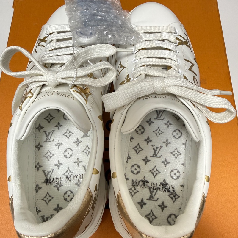 Lv Time Out浮雕壓印板鞋 路易威登休閒鞋 白色 35.5碼-5