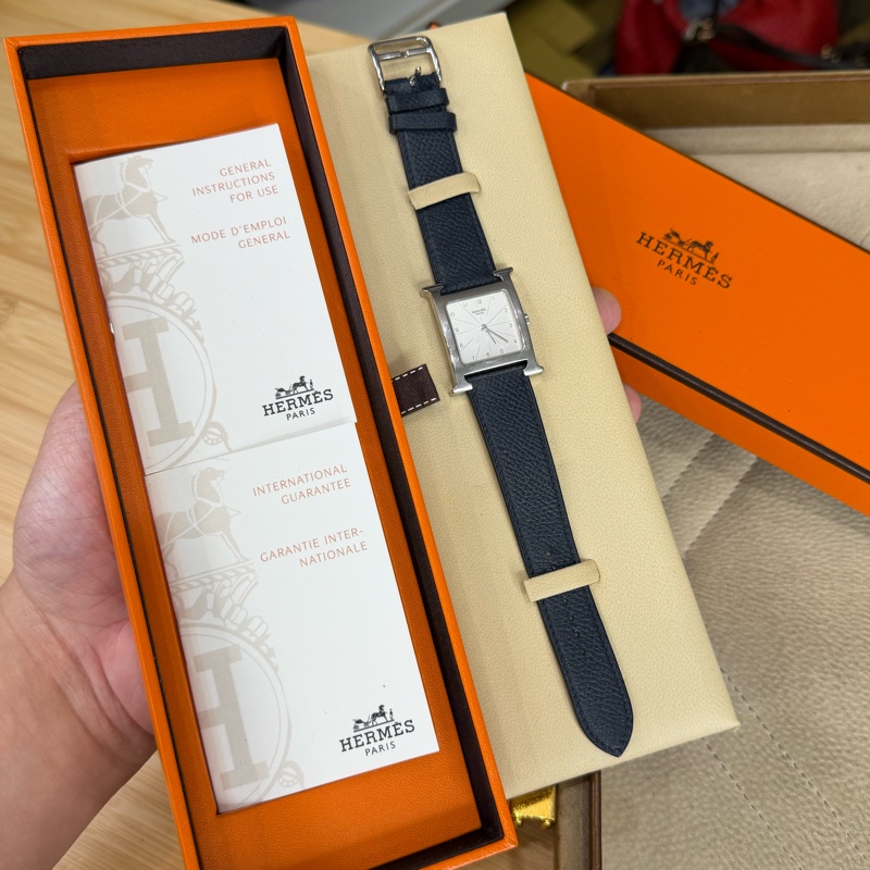 上架中🔑Hermès 經典深藍Heure H腕錶-12