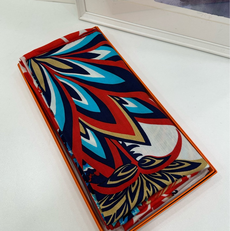 Hermes 愛馬仕 美惠三女神愛馬仕羊絨圍巾披肩方巾 140*140-4