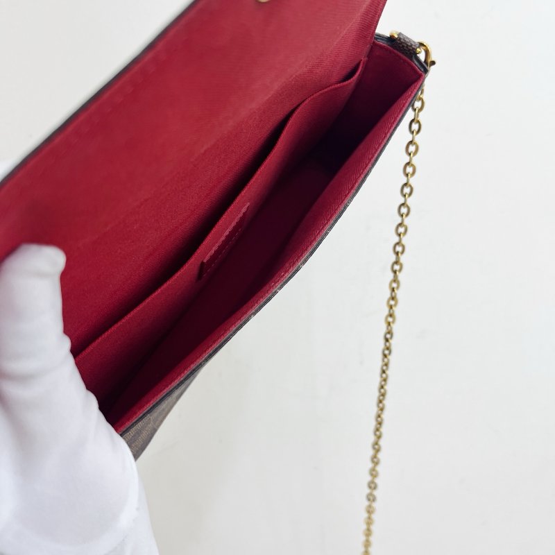 路易威登/Louis Vuitton 棕棋盤格Felicie 三合一鏈條包-5