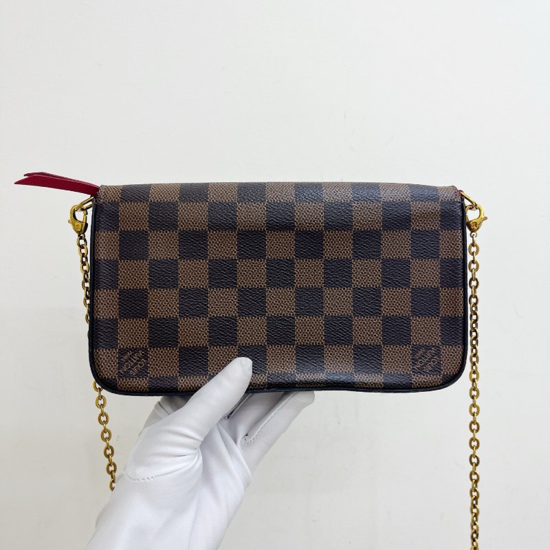 路易威登/Louis Vuitton 棕棋盤格Felicie 三合一鏈條包-7