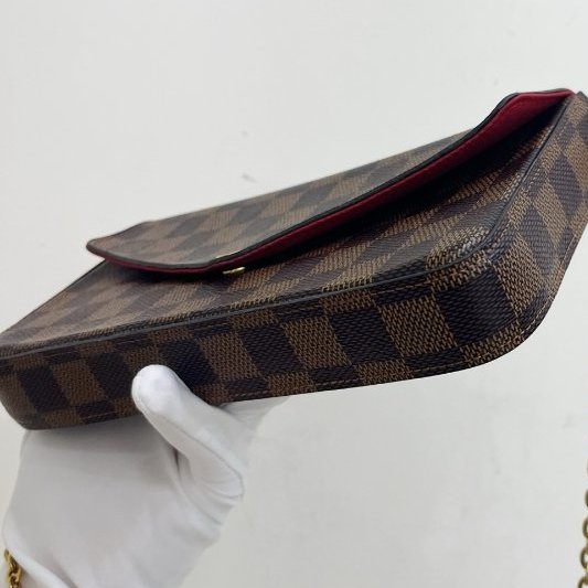 路易威登/Louis Vuitton 棕棋盤格Felicie 三合一鏈條包-8