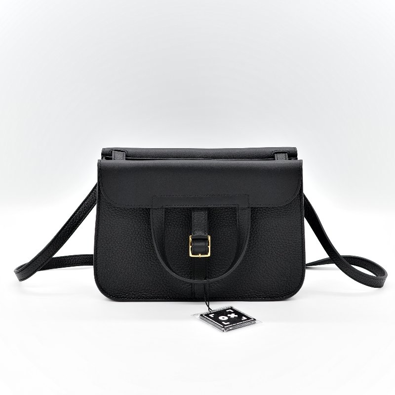 (近新品♥️超級新)Hermès 愛馬仕 Halazan 25 黑色牛皮 TC 手提包 斜挎包 W刻-1