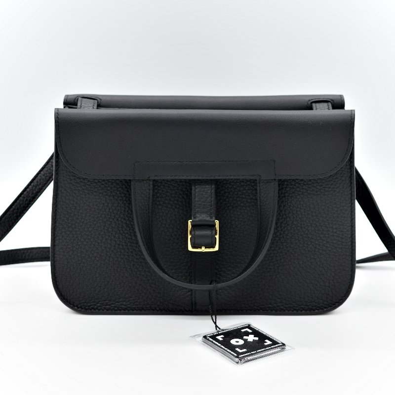 (近新品♥️超級新)Hermès 愛馬仕 Halazan 25 黑色牛皮 TC 手提包 斜挎包 W刻-2