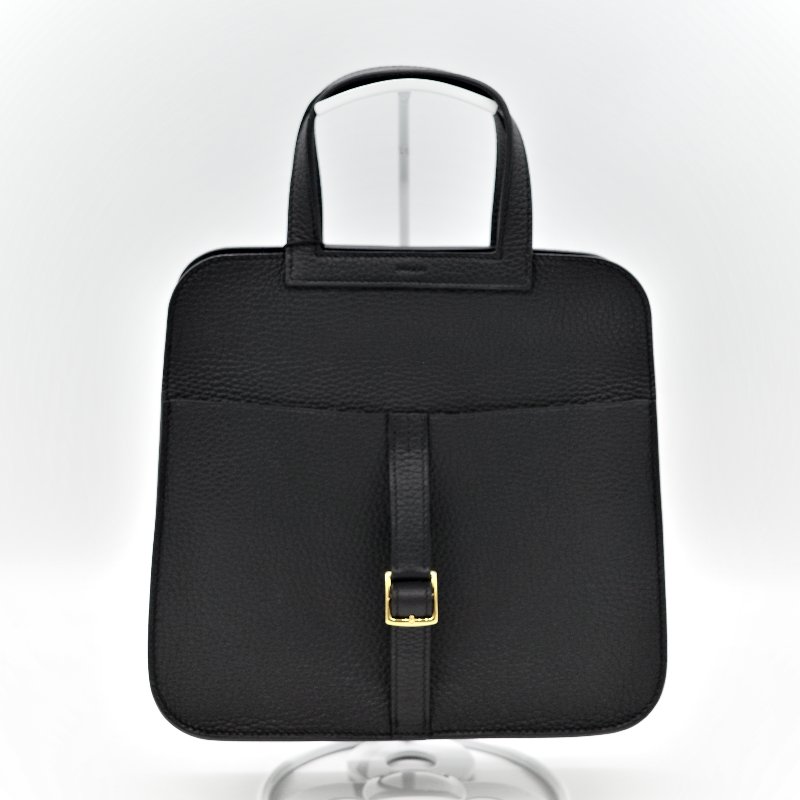 (近新品♥️超級新)Hermès 愛馬仕 Halazan 25 黑色牛皮 TC 手提包 斜挎包 W刻-6