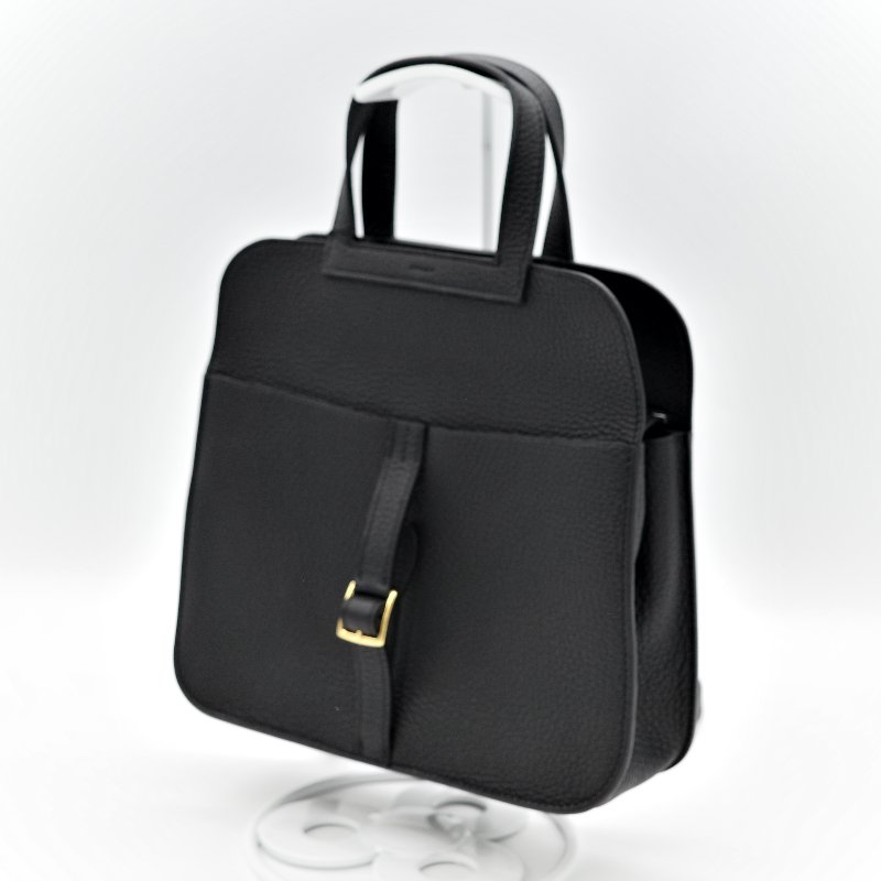 (近新品♥️超級新)Hermès 愛馬仕 Halazan 25 黑色牛皮 TC 手提包 斜挎包 W刻-7