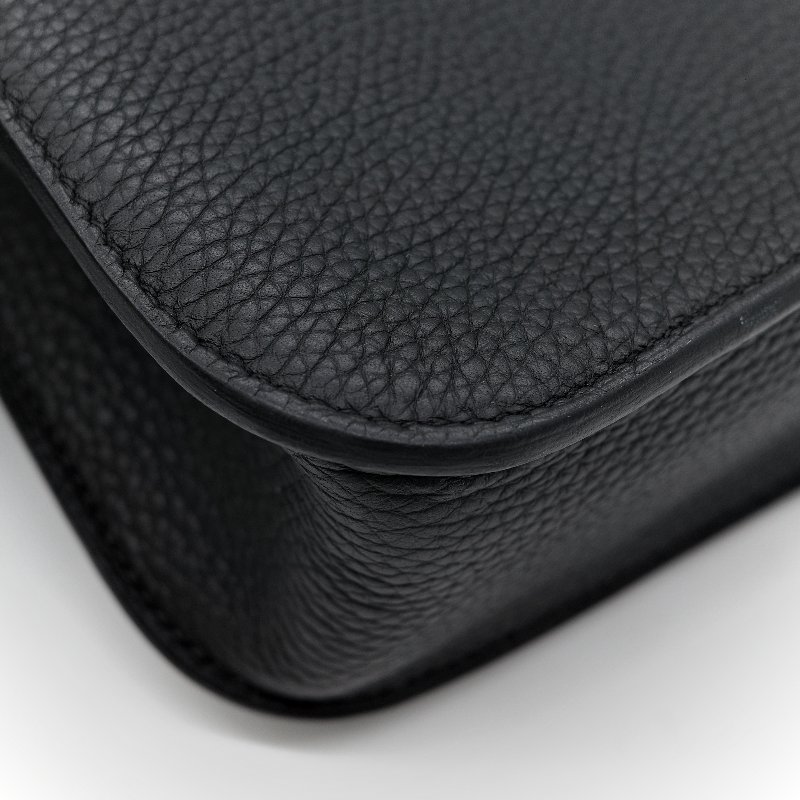 (近新品♥️超級新)Hermès 愛馬仕 Halazan 25 黑色牛皮 TC 手提包 斜挎包 W刻-16