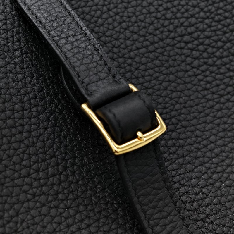 (近新品♥️超級新)Hermès 愛馬仕 Halazan 25 黑色牛皮 TC 手提包 斜挎包 W刻-19