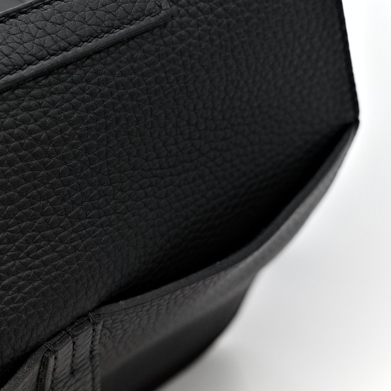 (近新品♥️超級新)Hermès 愛馬仕 Halazan 25 黑色牛皮 TC 手提包 斜挎包 W刻-20